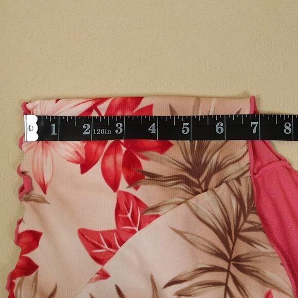 Jamaica Bay Vintage Y2K Petite Pink Floral Ruffle Short Sleeve Coastal Blouse - Picture 8 of 8